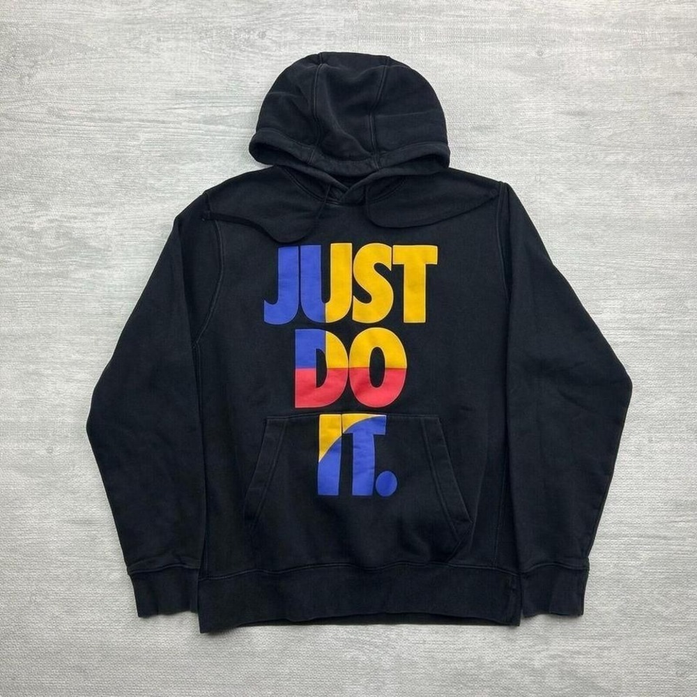 Nike‎ Sweatshirt Adult Medium Black Hoodie Sportswear Logo Fleece Lined